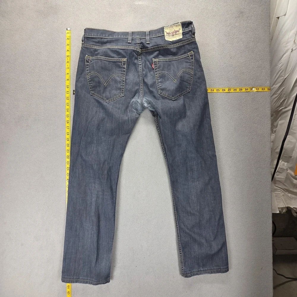 Vintage Levis 504 Jeans Mens Blue‎ Straight Engineered Altered Hem Fits 36x31
